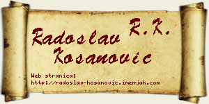 Radoslav Kosanović vizit kartica